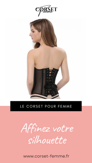 CORSET SEXY EN MAILLE TRANSPARENTE