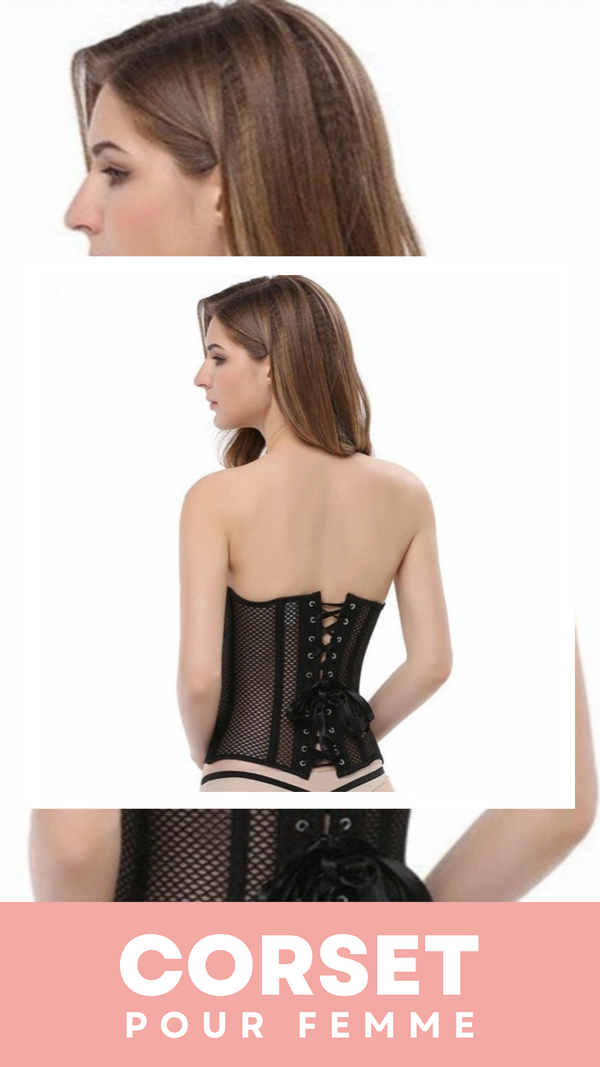 CORSET SEXY EN MAILLE TRANSPARENTE