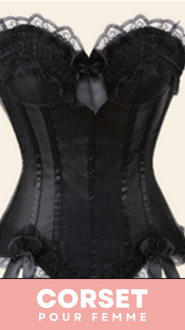 CORSET SEXY EN SATIN ET DENTELLE LILLIANE