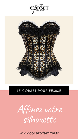 CORSET SEXY LÉOPARD EN SATIN ELLIE
