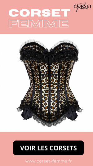 CORSET SEXY LÉOPARD EN SATIN ELLIE