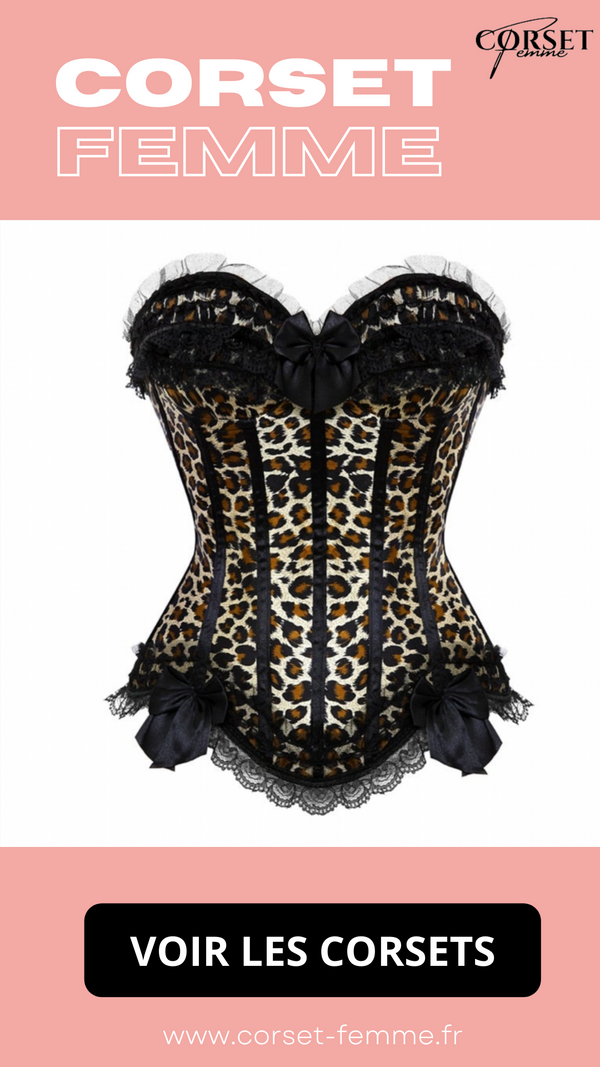 CORSET SEXY LÉOPARD EN SATIN ELLIE