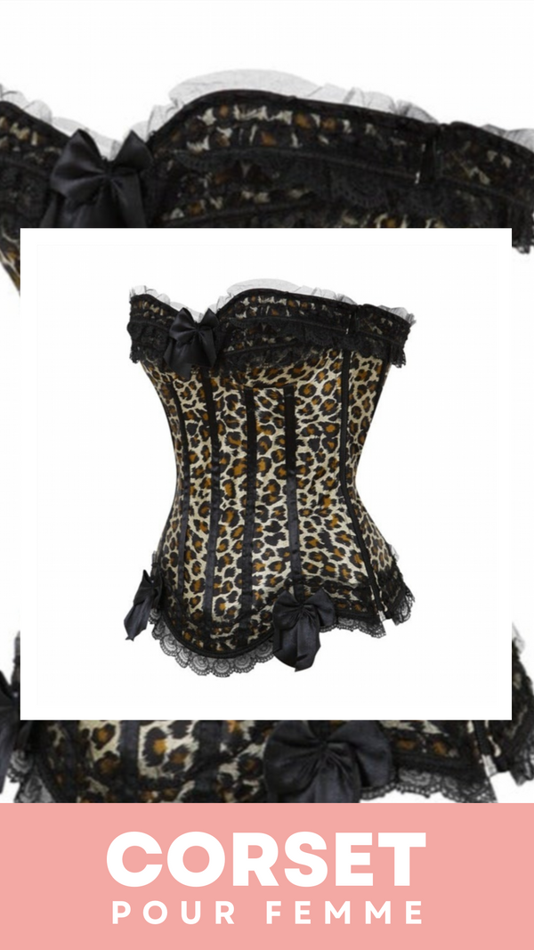 CORSET SEXY LÉOPARD EN SATIN ELLIE