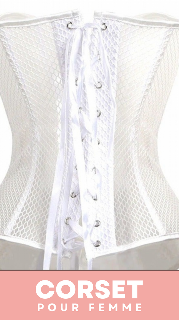 CORSET SEXY EN MAILLE TRANSPARENTE