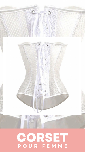 CORSET SEXY EN MAILLE TRANSPARENTE
