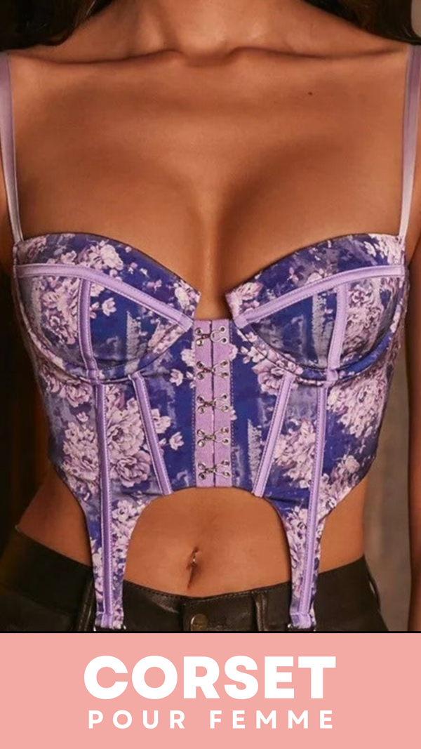 CORSET SEXY FLORAL À FINES BRETELLES CLARA