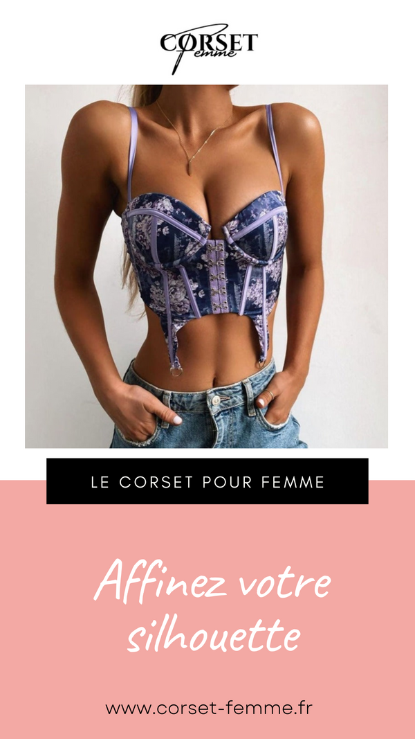 CORSET SEXY FLORAL À FINES BRETELLES CLARA