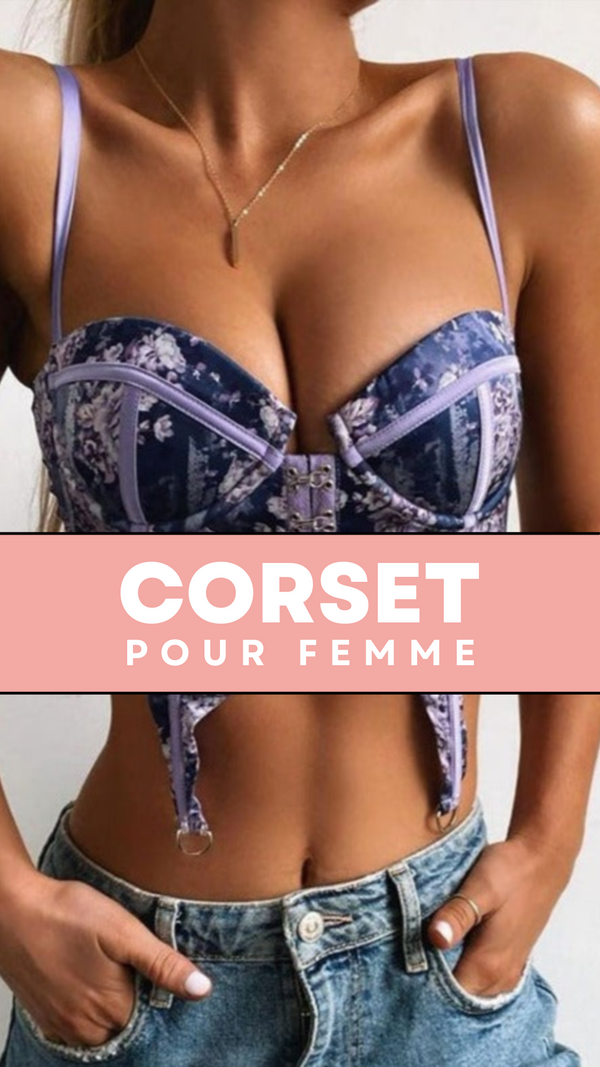CORSET SEXY FLORAL À FINES BRETELLES CLARA