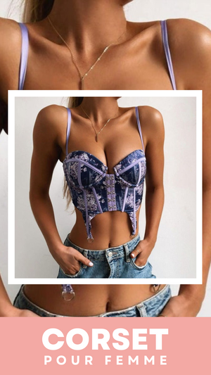 CORSET SEXY FLORAL À FINES BRETELLES CLARA