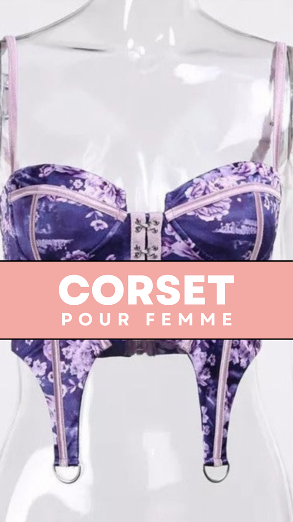 CORSET SEXY FLORAL À FINES BRETELLES CLARA