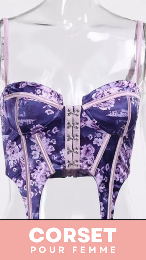 CORSET SEXY FLORAL À FINES BRETELLES CLARA