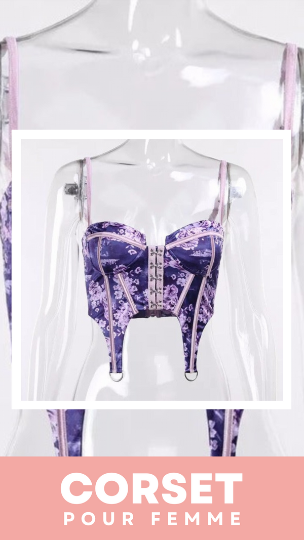 CORSET SEXY FLORAL À FINES BRETELLES CLARA
