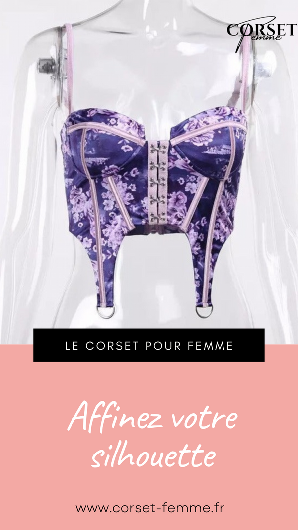CORSET SEXY FLORAL À FINES BRETELLES CLARA