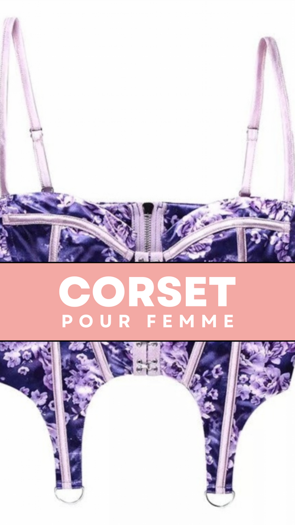 CORSET SEXY FLORAL À FINES BRETELLES CLARA