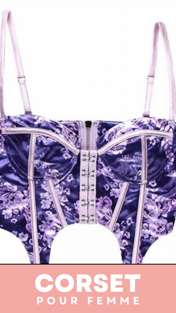 CORSET SEXY FLORAL À FINES BRETELLES CLARA