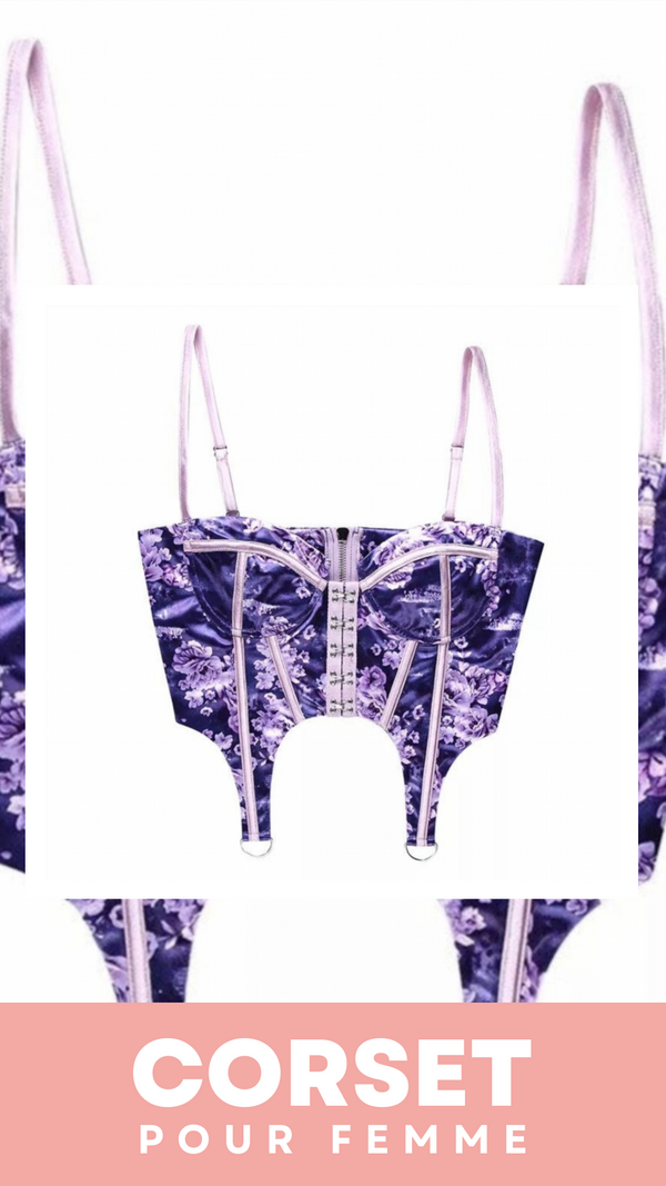 CORSET SEXY FLORAL À FINES BRETELLES CLARA