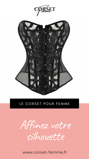 CORSET SEXY EN MAILLE TRANSPARENTE