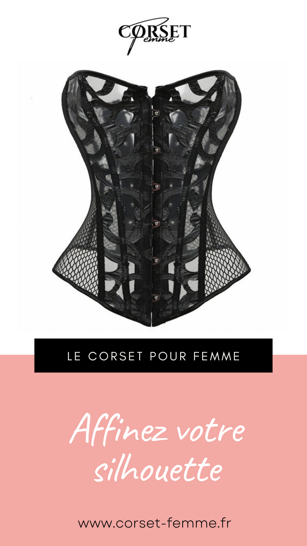 CORSET SEXY EN MAILLE TRANSPARENTE