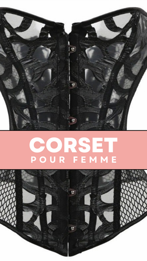 CORSET SEXY EN MAILLE TRANSPARENTE