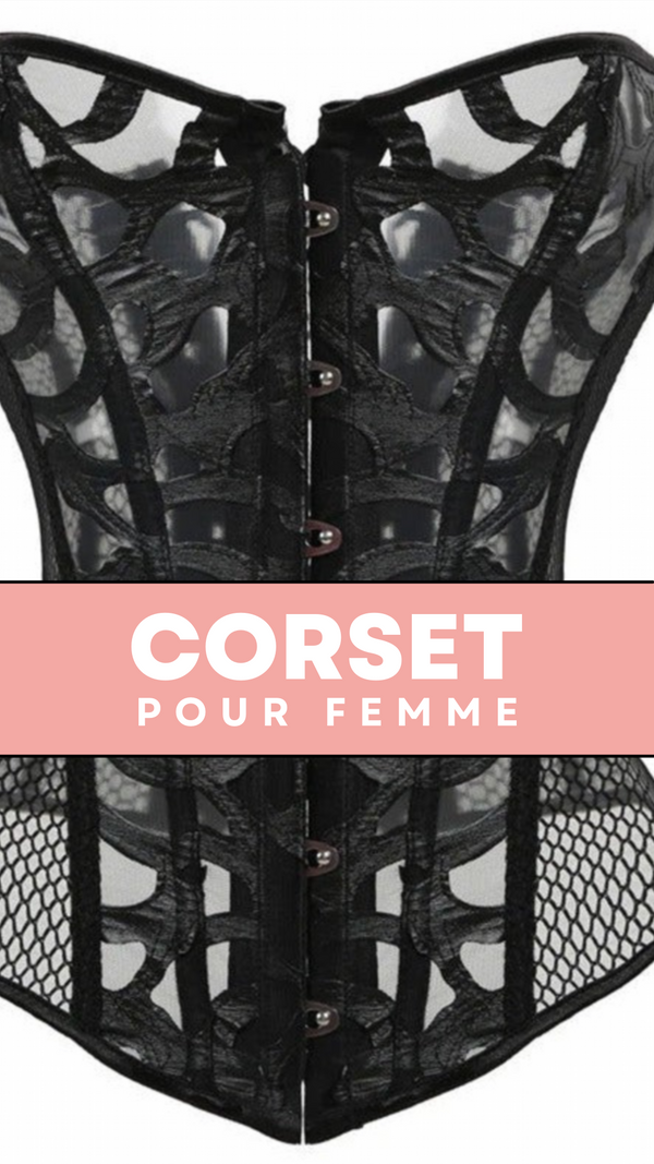 CORSET SEXY EN MAILLE TRANSPARENTE