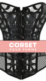 CORSET SEXY EN MAILLE TRANSPARENTE
