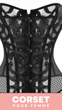 CORSET SEXY EN MAILLE TRANSPARENTE