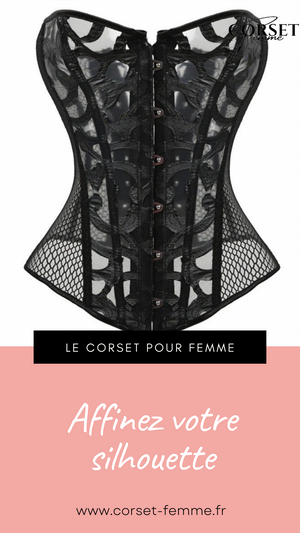 CORSET SEXY EN MAILLE TRANSPARENTE