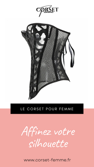 CORSET SEXY EN MAILLE TRANSPARENTE