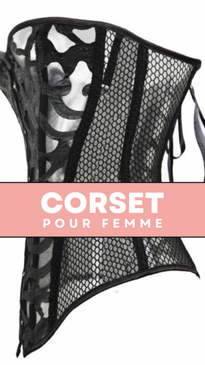 CORSET SEXY EN MAILLE TRANSPARENTE