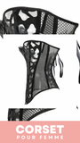 CORSET SEXY EN MAILLE TRANSPARENTE