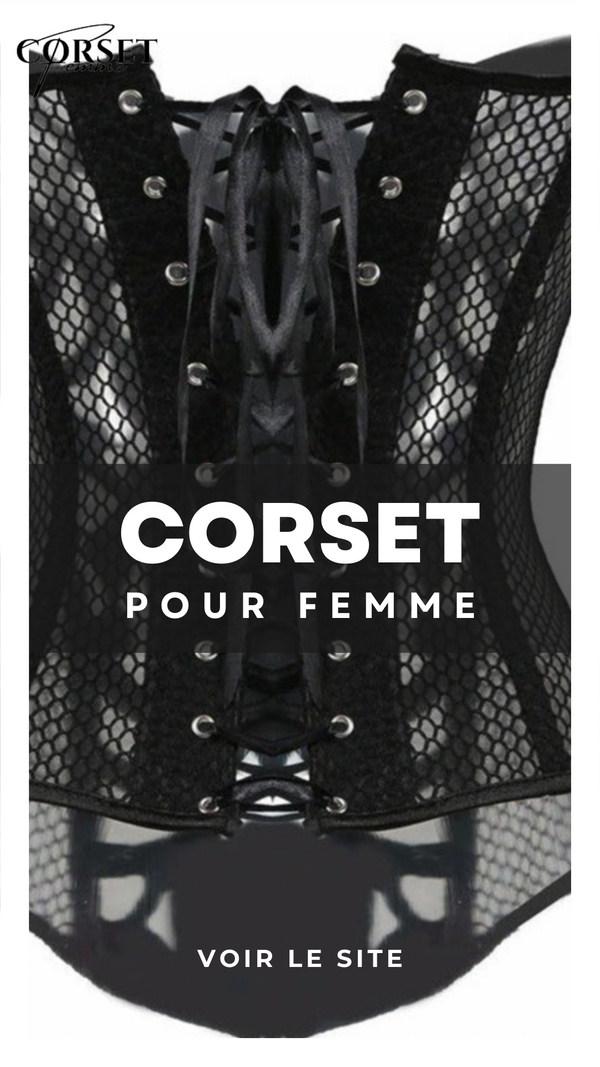 CORSET SEXY EN MAILLE TRANSPARENTE