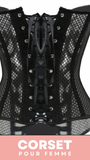 CORSET SEXY EN MAILLE TRANSPARENTE