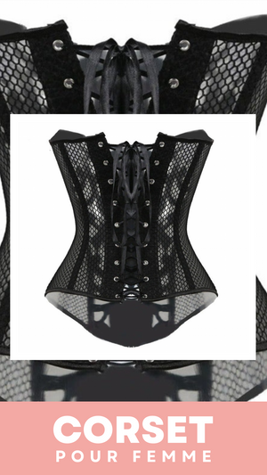 CORSET SEXY EN MAILLE TRANSPARENTE