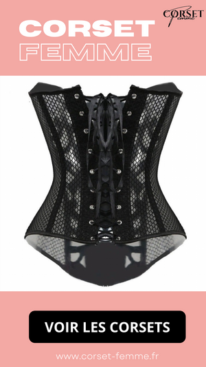 CORSET SEXY EN MAILLE TRANSPARENTE