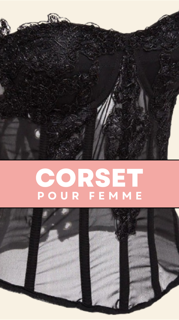 CORSET SEXY TRANSPARENT ET FLORAL FRANKIE