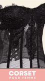 CORSET SEXY TRANSPARENT ET FLORAL FRANKIE