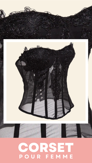 CORSET SEXY TRANSPARENT ET FLORAL FRANKIE