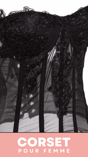 CORSET SEXY TRANSPARENT ET FLORAL FRANKIE