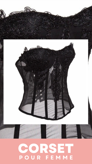 CORSET SEXY TRANSPARENT ET FLORAL FRANKIE