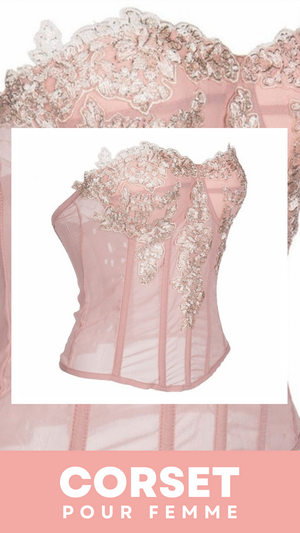 CORSET SEXY TRANSPARENT ET FLORAL FRANKIE