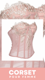 CORSET SEXY TRANSPARENT ET FLORAL FRANKIE