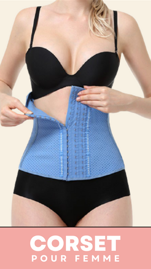 CORSET MINCEUR INVISIBLE EN LATEX (BLEU)