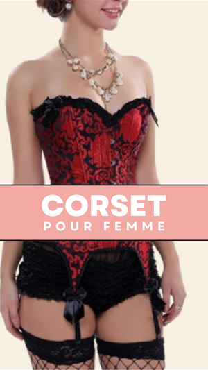CORSET BUSTIER BURLESQUE AVEC PORTE-JARRETELLES BELLA