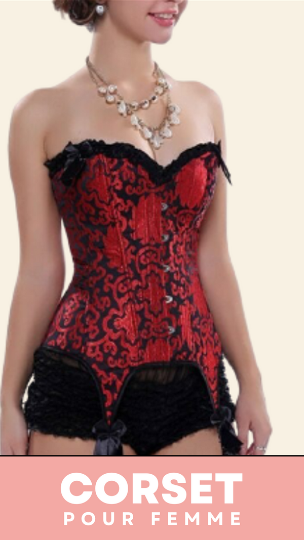 CORSET BUSTIER BURLESQUE AVEC PORTE-JARRETELLES BELLA