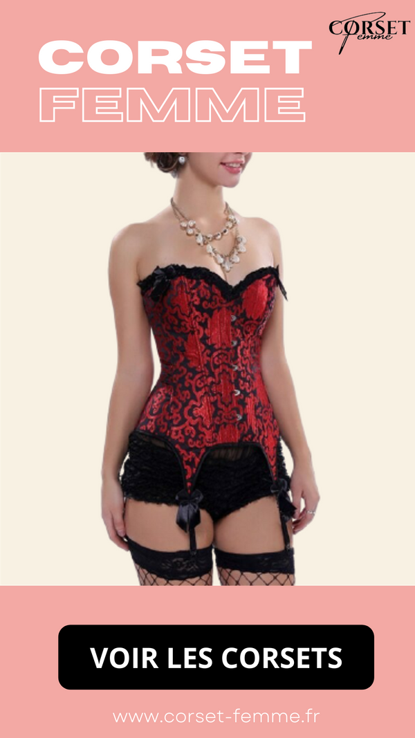 CORSET BUSTIER BURLESQUE AVEC PORTE-JARRETELLES BELLA