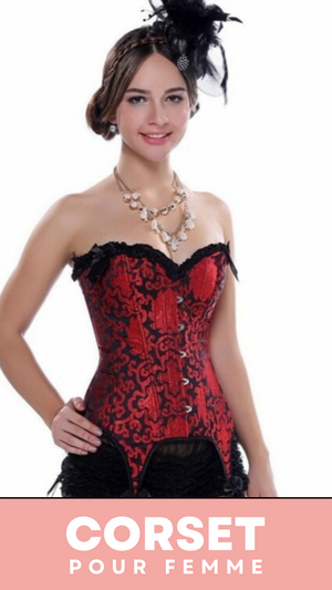 CORSET BUSTIER BURLESQUE AVEC PORTE-JARRETELLES BELLA