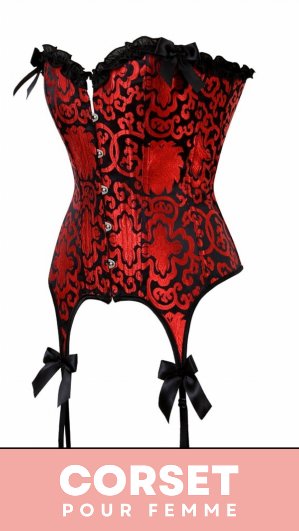 CORSET BUSTIER BURLESQUE AVEC PORTE-JARRETELLES BELLA