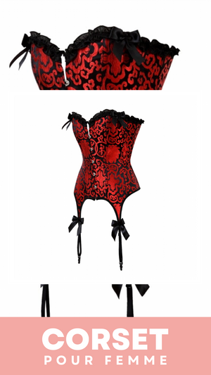 CORSET BUSTIER BURLESQUE AVEC PORTE-JARRETELLES BELLA