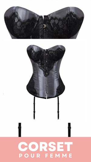 CORSET BUSTIER DENTELLE AVEC PORTE-JARRETELLES NINA
