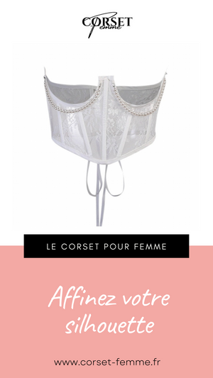 CEINTURE CORSET UNDERBUST BLANC À CHAINES MYLAH